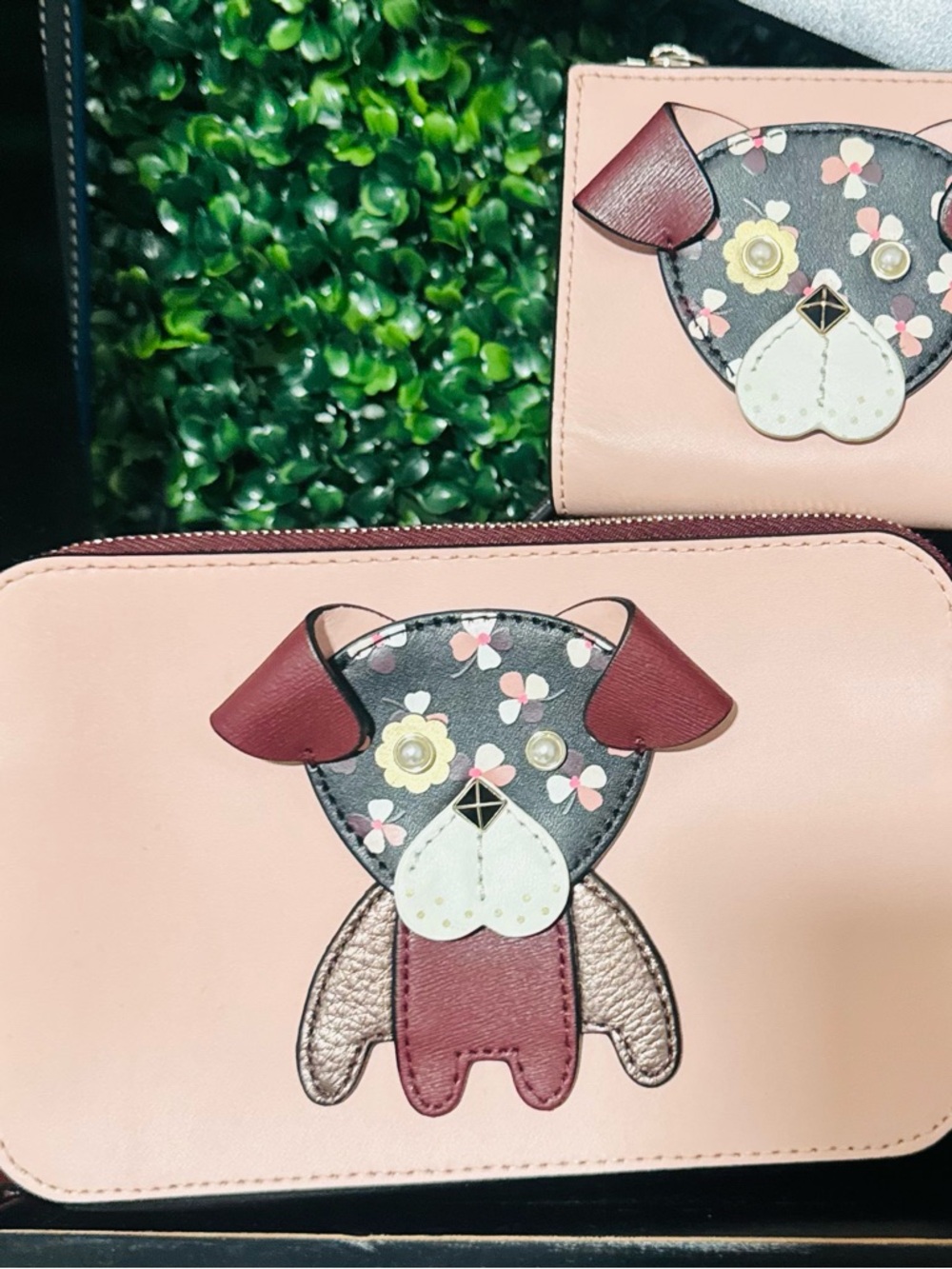 Pink Floral Puppy Appliqué Crossbody!